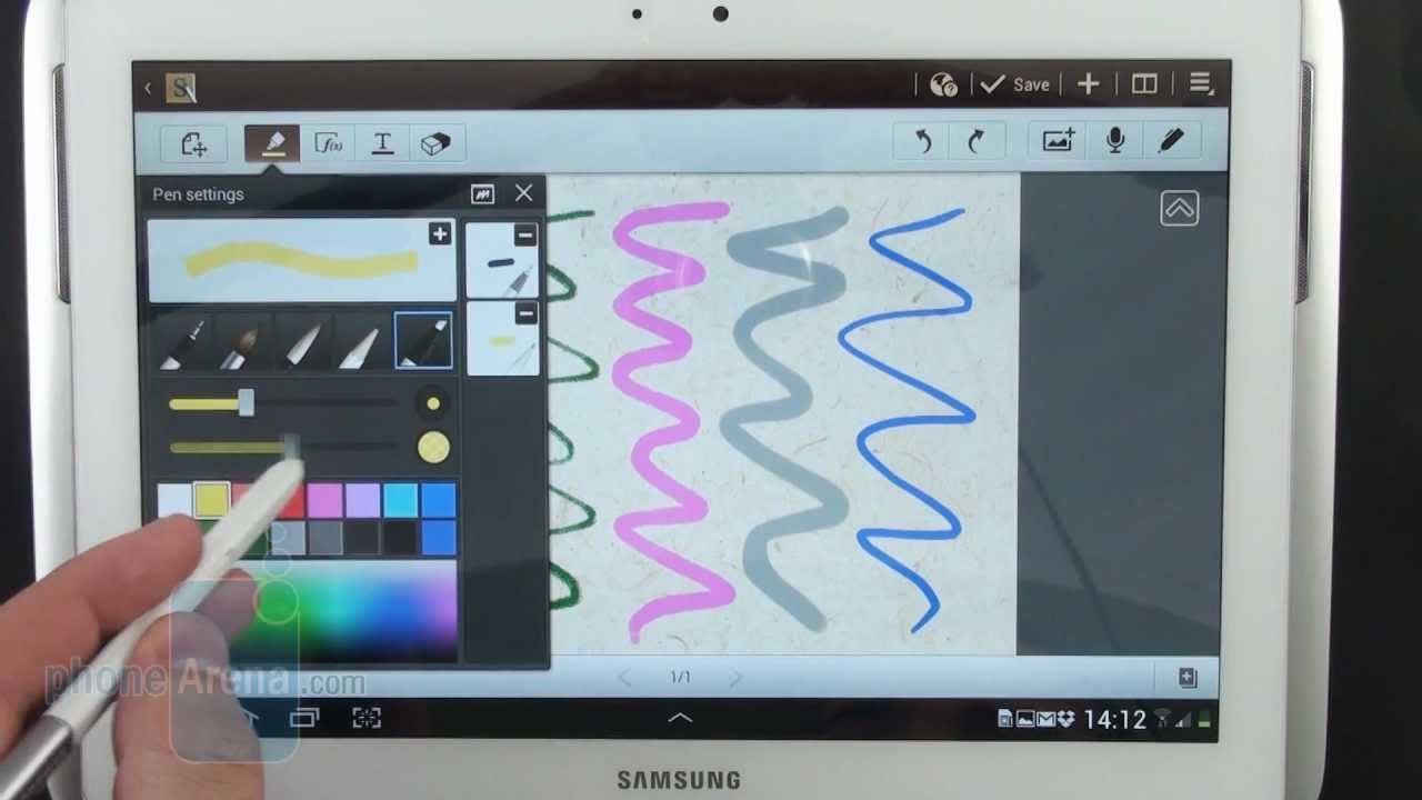 Samsung Galaxy Note 10.1: демонстрация S Pen