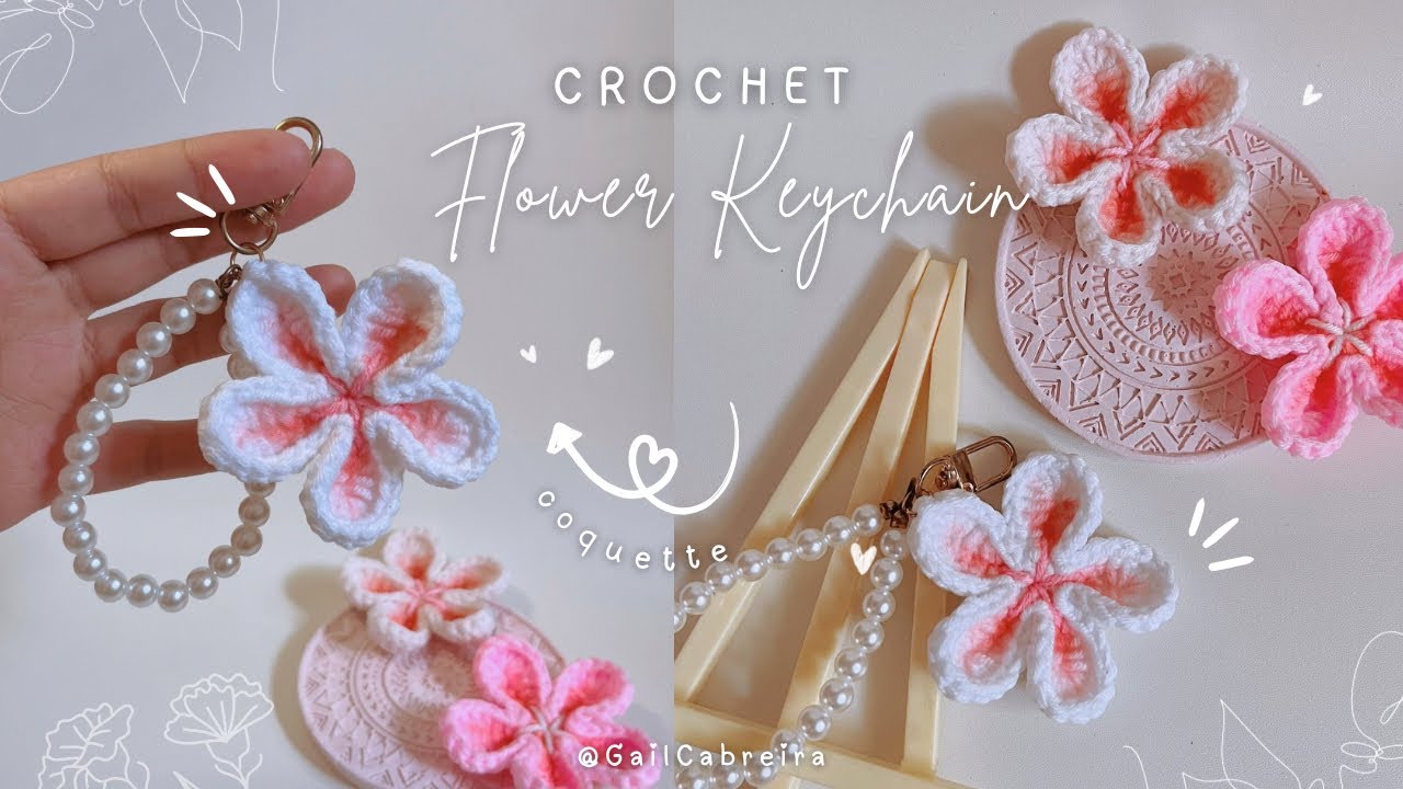 Crochet Cute Flower | Crochet Flower that you can put on a hairclip, keychain, hairtie, patch, etc.