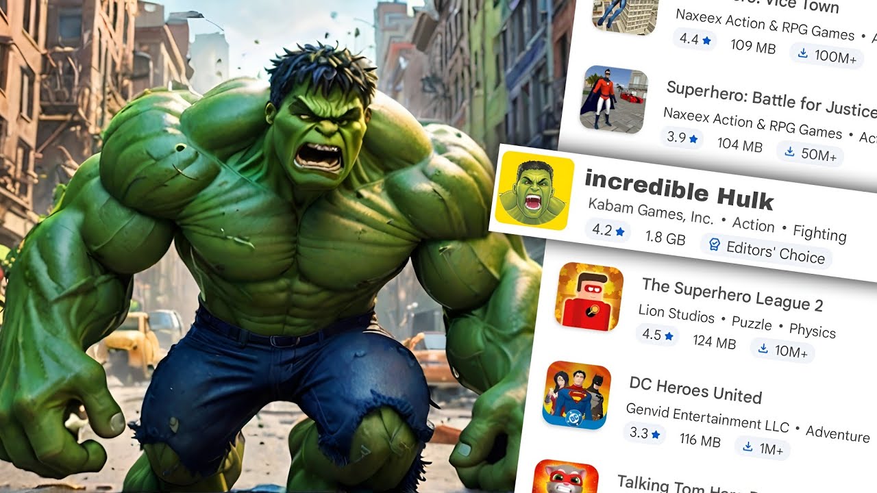 I play every Superhero game on Play Store(Iron Man to Batman)