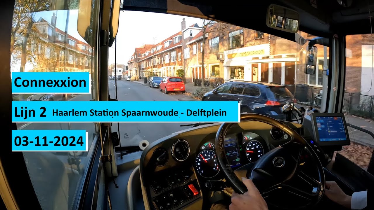 Connexxion lijn 2 Haarlem Station Spaarnwoude - Delftplein | Dutch bus driver POV 4K