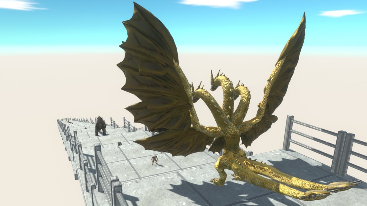 King Ghidorah Death Fall vs Godzilla - Animal Revolt Battle Simulator