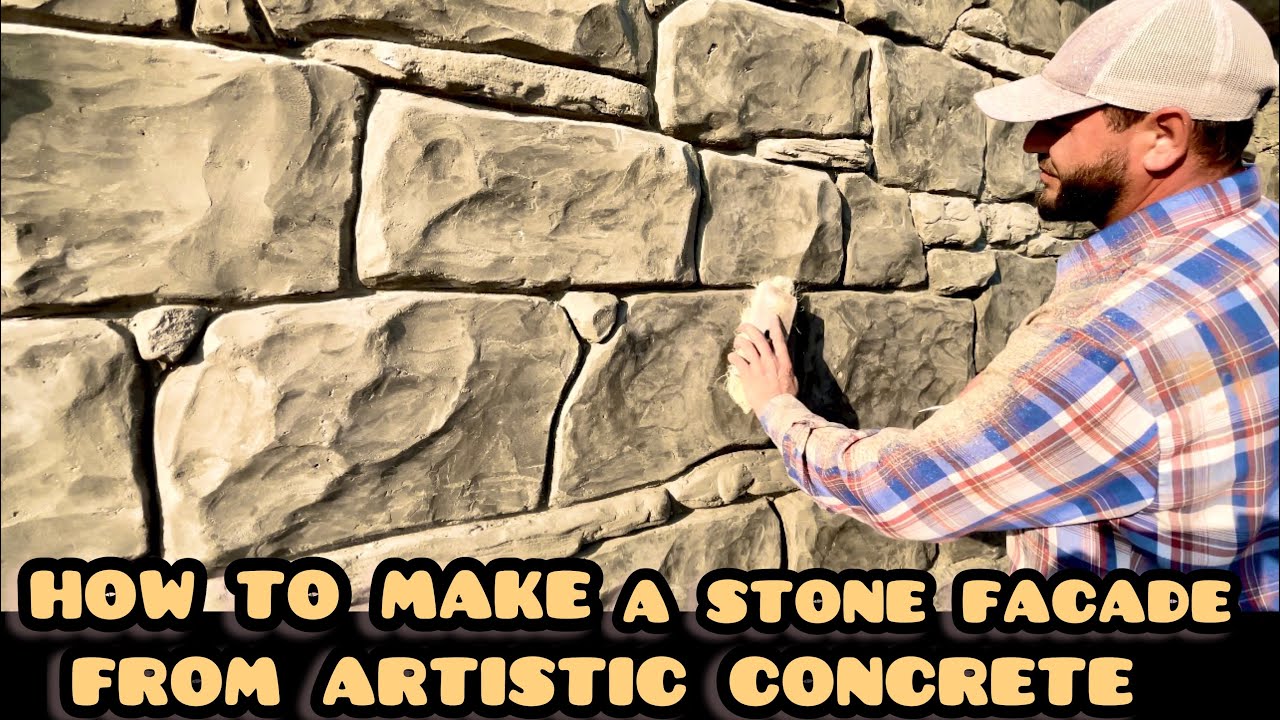 How to make a stone facade from artistic concrete Камень из Арт бетона.☝️Фасад из песка и цемента.!!