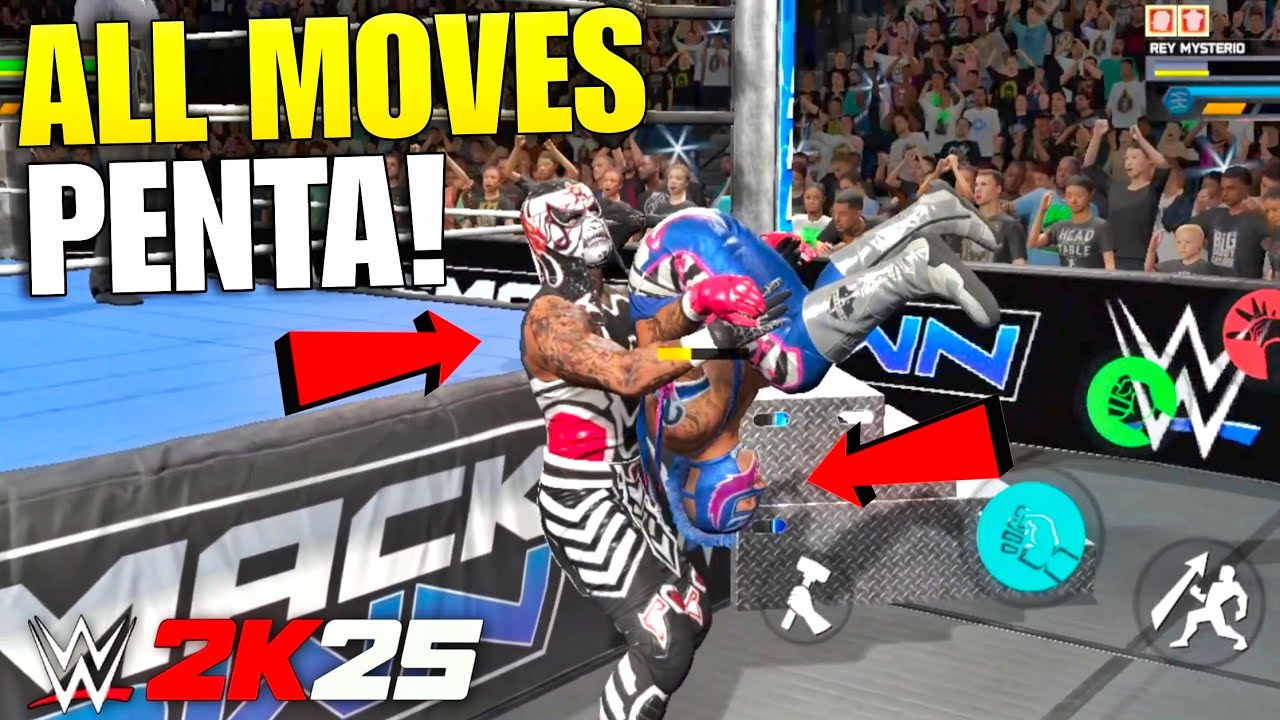 🔥 Пента разоблачен! 😱 WWE 2K25 Netflix Edition Android v0.1314.0 | Все приемы и завершающие удары...