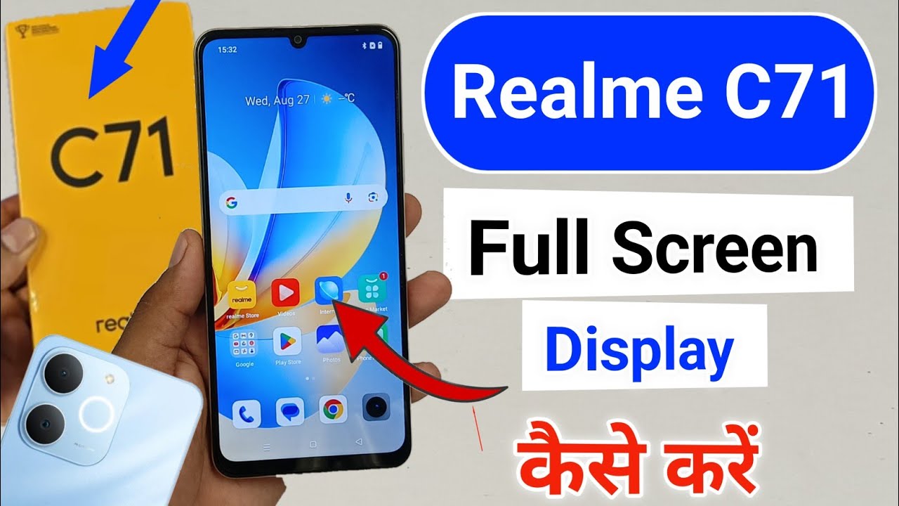 Realme c71 me full screen display kaise kare / how to full screen in realme c71