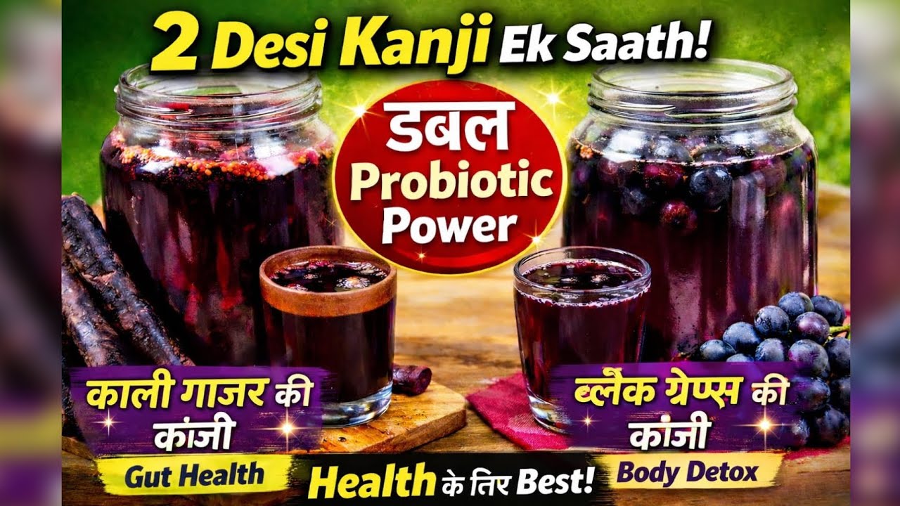 काली गाजर,काले अंगूर की कांजी !Black Carrot& Black Grapes Kanji |Probiotic Drinks|Gut Health Special