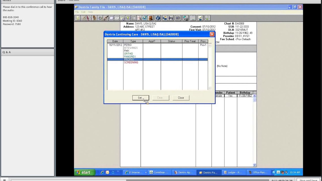 Dentrix training 1   Family File