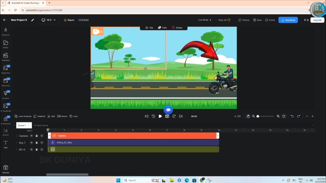 II😍 2D animation video kaise banaye 👍ll auto draft ai ll