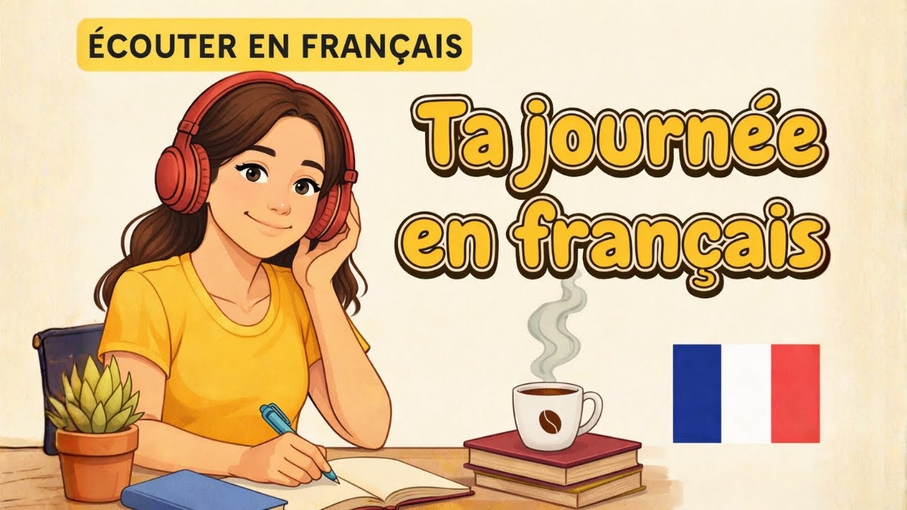 Raconter sa journée en français 🇫🇷 Routine quotidienne (niveau débutant A1-A2)