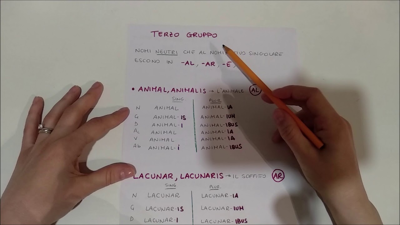 Lezione 16 - la Terza Declinazione - neutri del terzo gruppo