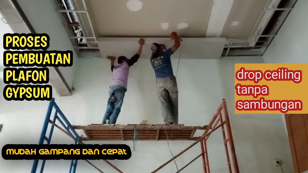 CARA MEMBUAT PLAFON GYPSUM DROP CEILING / TRAP DENGAN CARA CEPAT DAN MUDAH #gypsum#plafon #plafonpvc