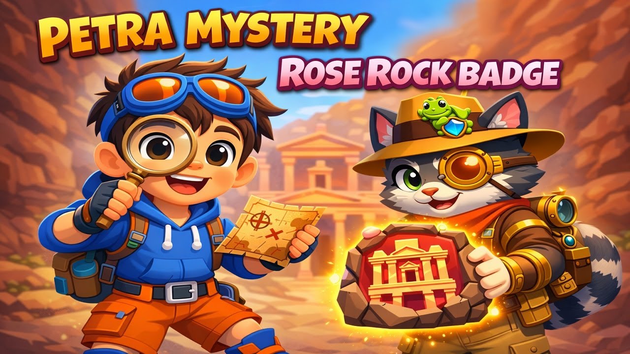 Petra Mystery. Unlock The ROSE ROCK Badge