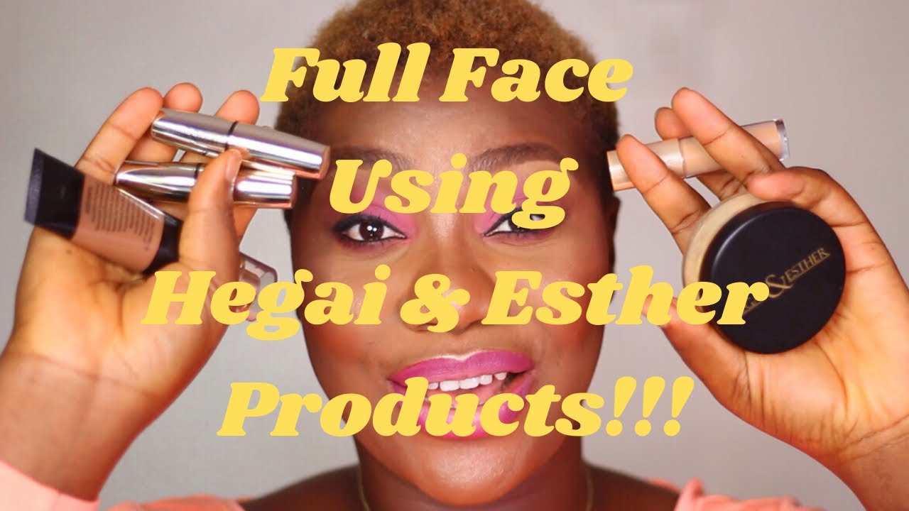 FULL FACE USING HEGAI & ESTHER MAKEUP PRODUCTS/ Nigerian Makeup Products Review/Unboxing