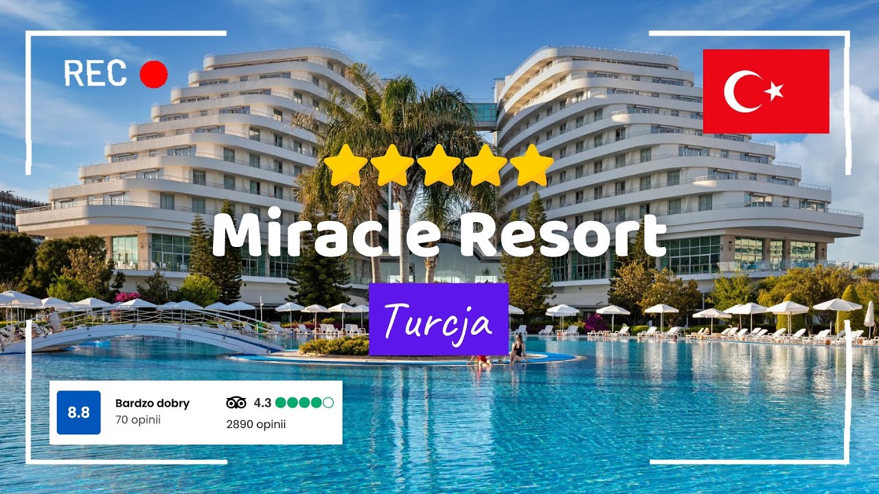 🇹🇷 Miracle Resort 5🌟 Aquapark, plaża z pomostem – Lara, Turcja #wakacje #turcja #lara