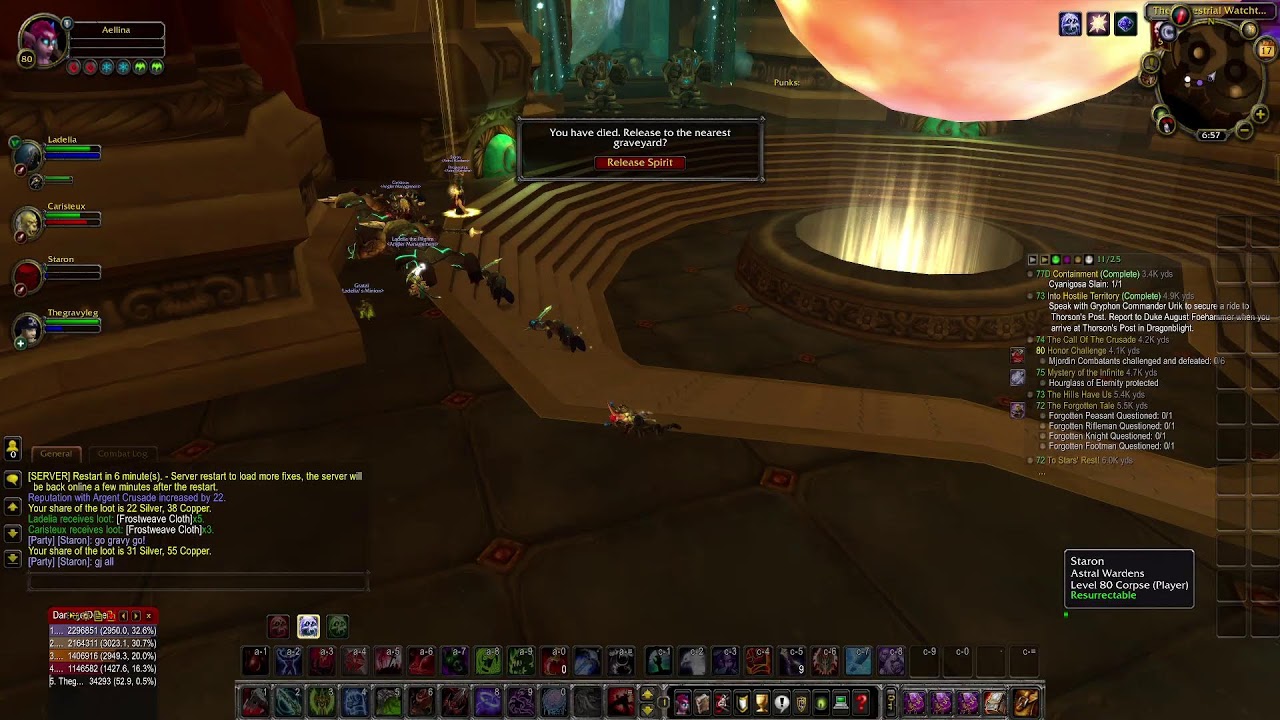 Astral Wardens doing heroics with alts!