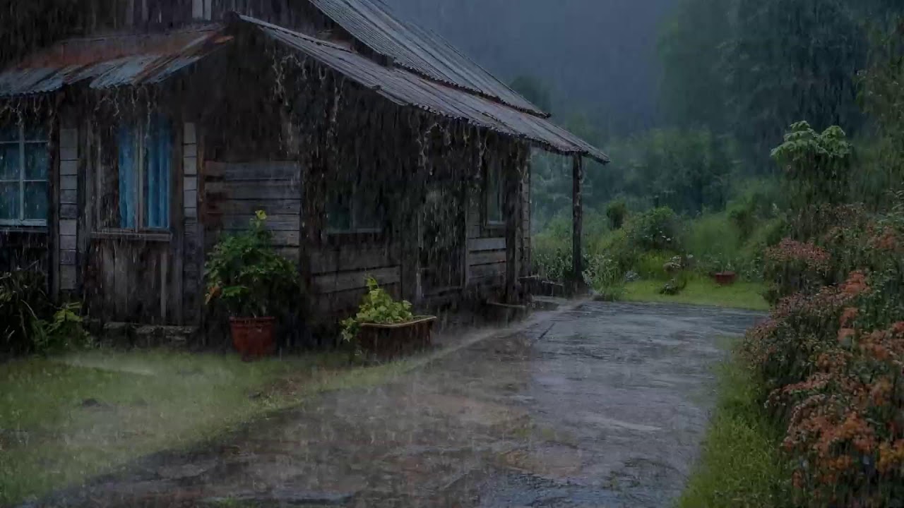 Soothing rain tones guiding deep breathing and supporting emotional calm and relaxation