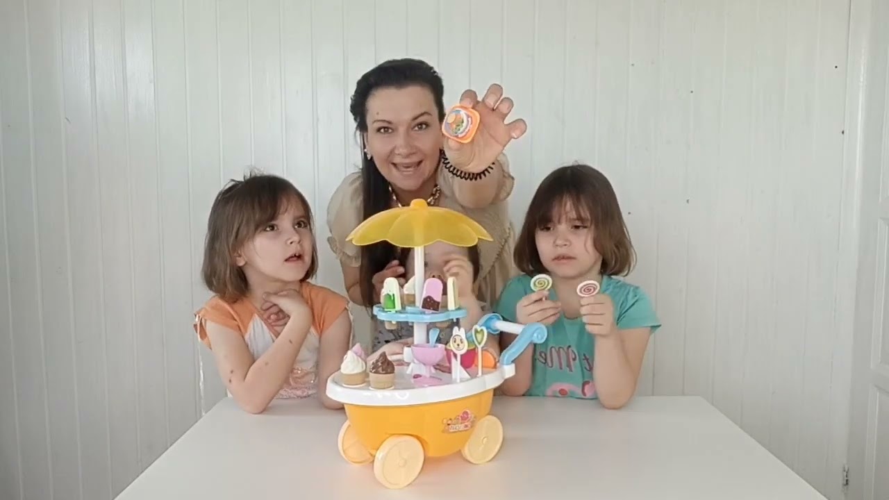 Dolce sweet cart/ларёк смороженным #близняшки #братик #мамаблогер #детиблогеры #конфеты #мороженщик