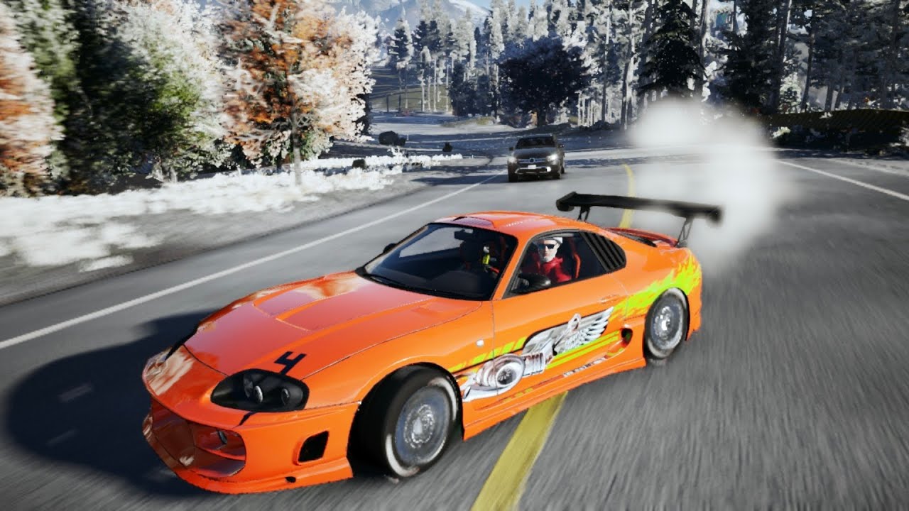 CARRERA NOCTURNA: ¡El Supra Naranja domina la oscuridad! 🏎️🌑