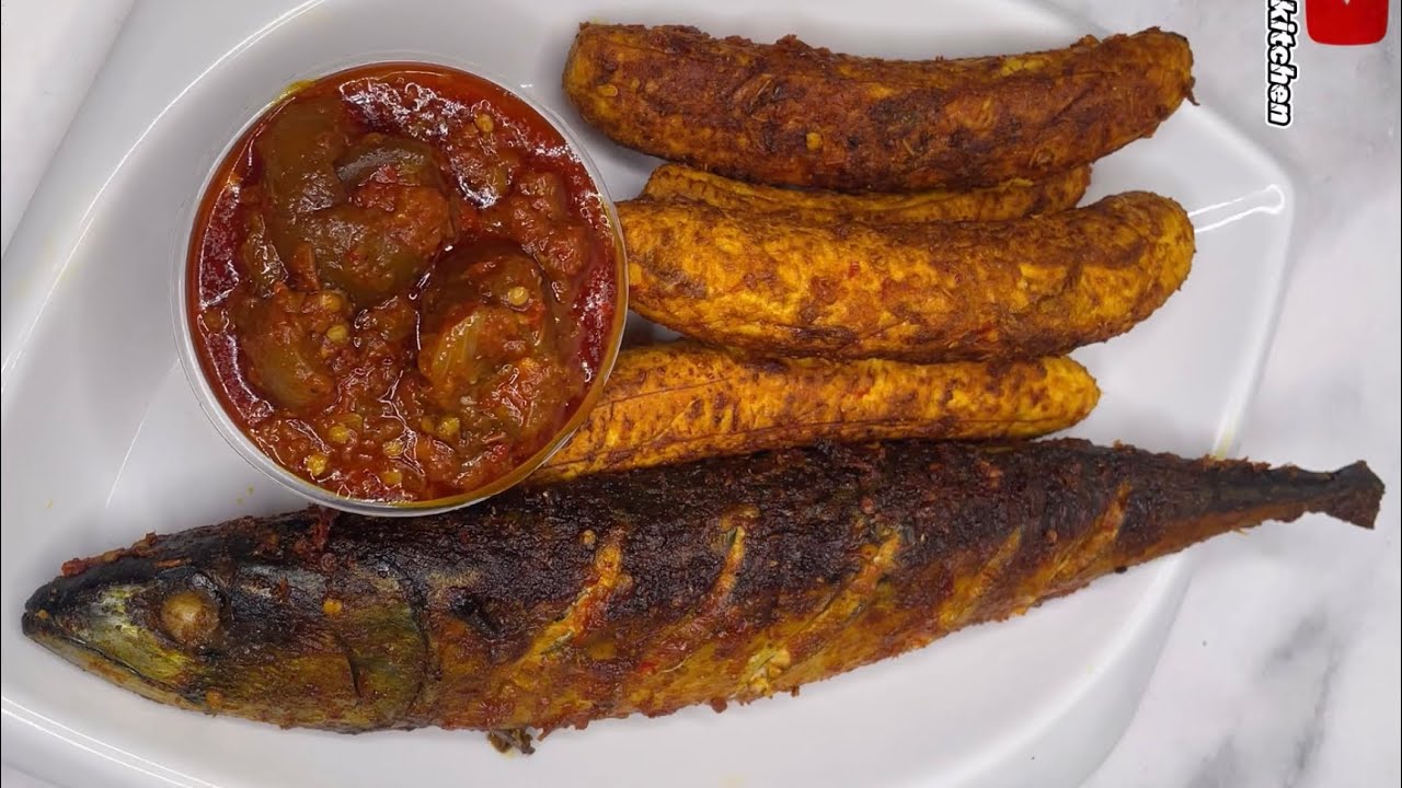 How to make Bole and Fish // Roasted Plantain and Fish recipe ￼with Pepper Sauce