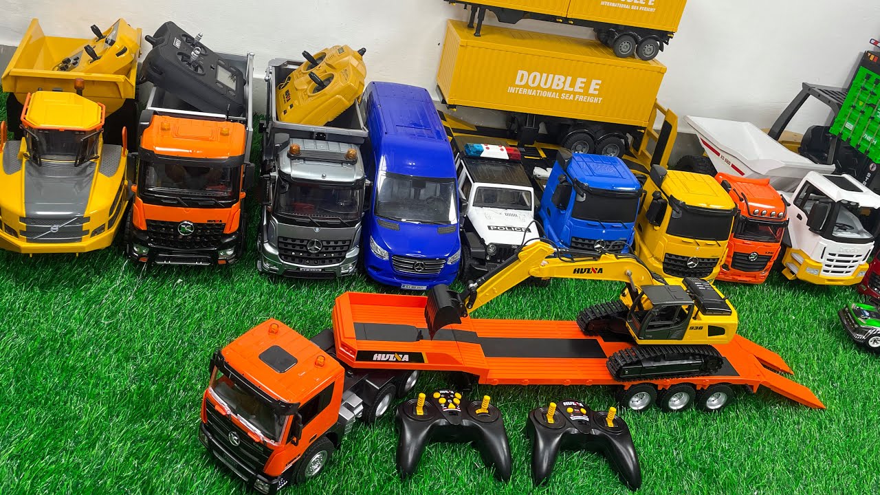 Unboxing Mobil RC Truck Traler , Truk kontainer, Excavator ,Beko, Dumptruck, Mobil Van