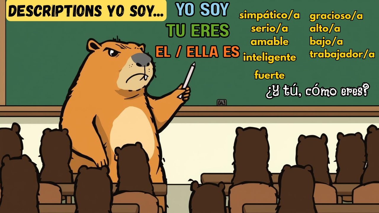 🎶 Fun Spanish Songs! 🎤 |Descriptions ¿cómo eres?  in Spanish📚 KS1, 2, and 3