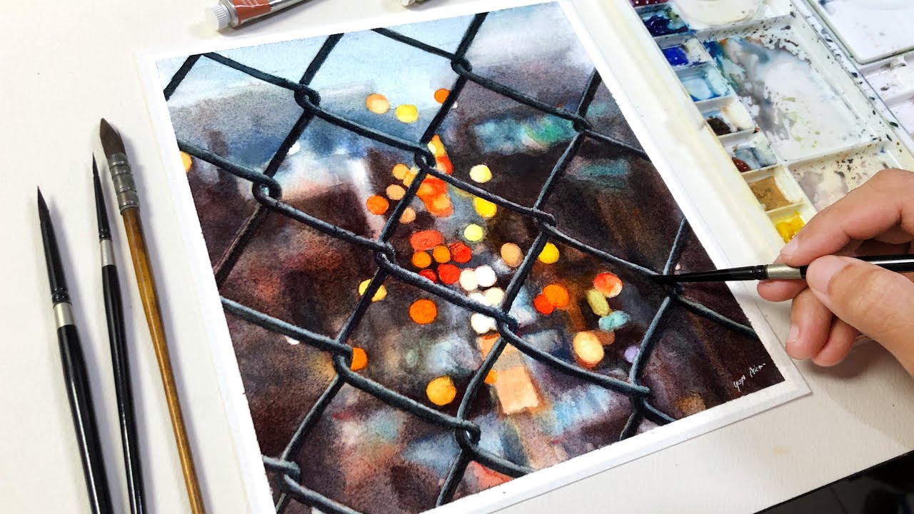 Painting Bokeh Lights in Watercolor