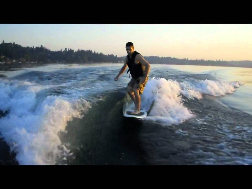 Surfing behind the boat - Lake Washington 2010