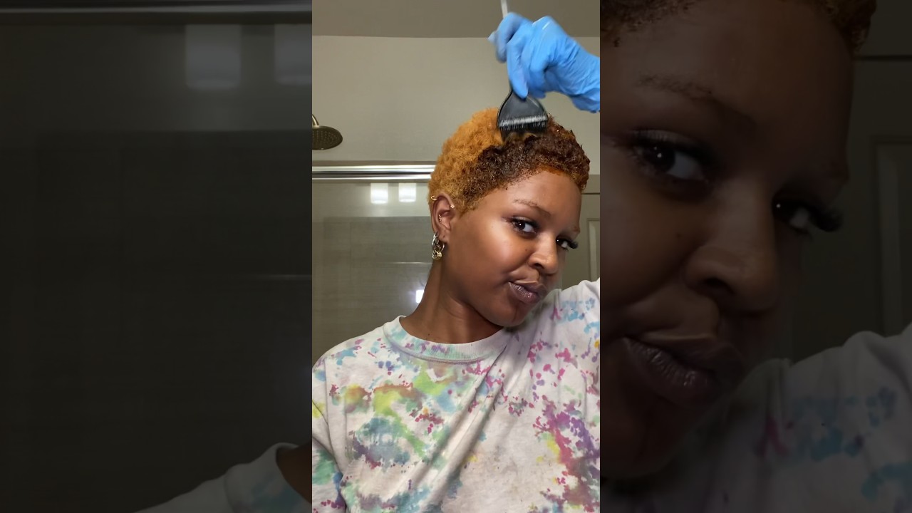 Another day in the lab🧪 copper brown ✨#bigchop #naturalhair #haircolor #shortnaturalhair #hairdye