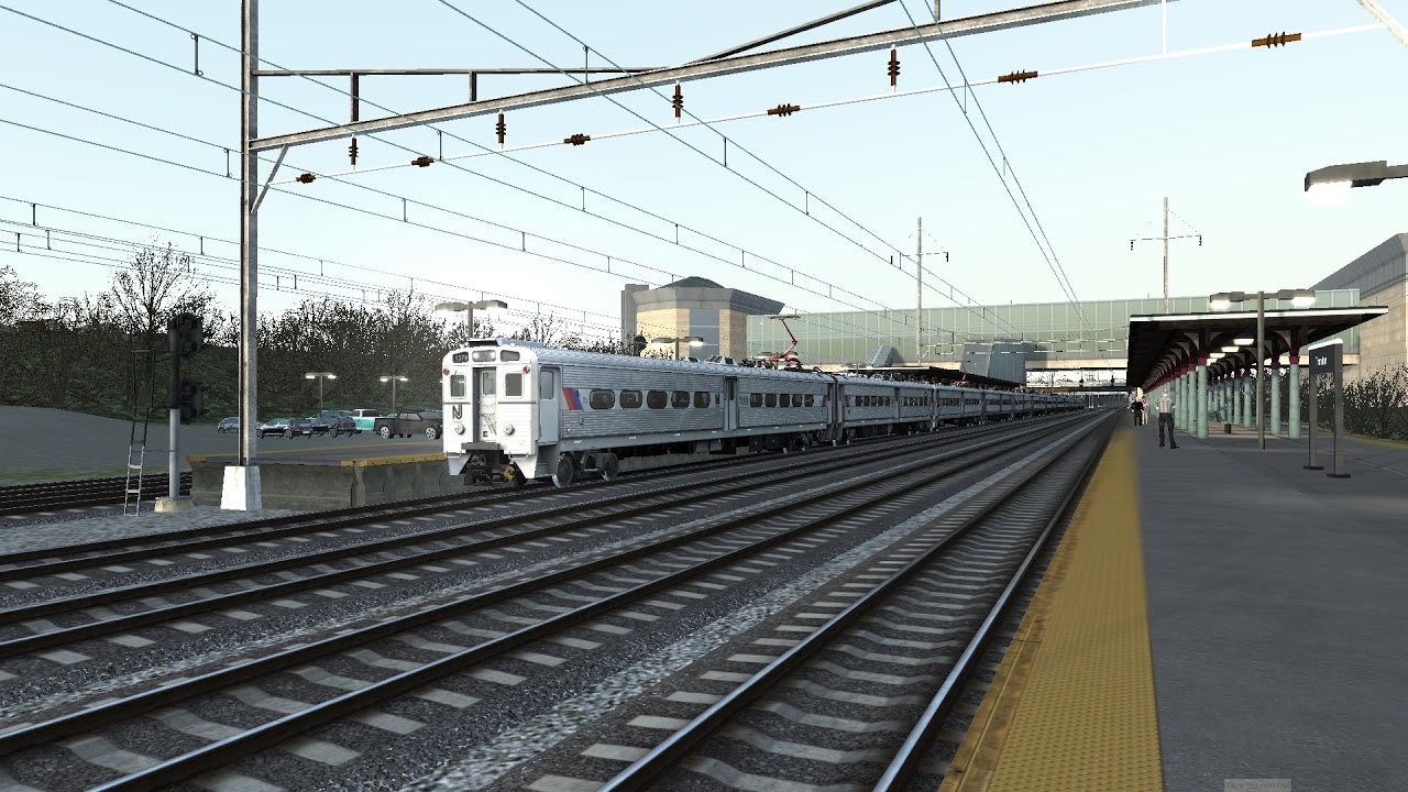TS2017 HD: Chasing NJ Transit 12-Car Arrow III EMU on NEC Train 3818 Trenton to NYP (4/13/17)