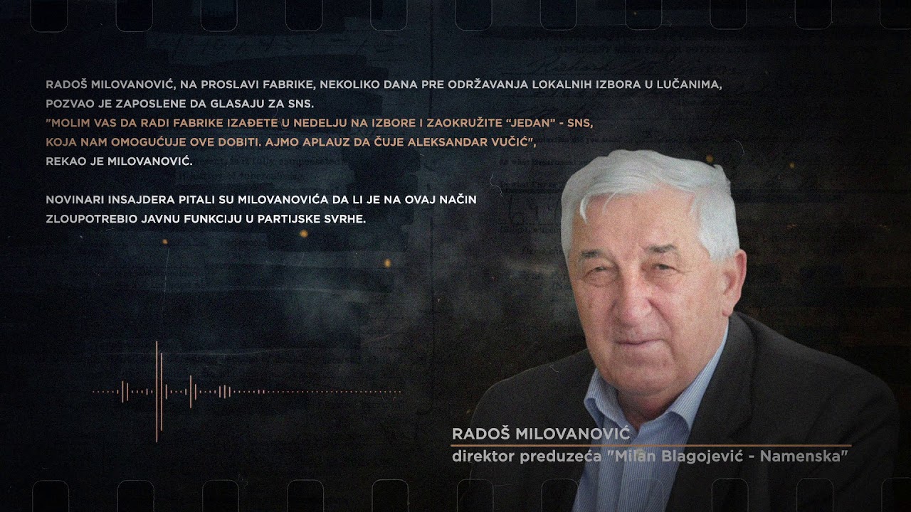 Direktor fabrike „Milan Blagojević“ novinaru Insajdera: Ti mene sada ispituješ šta sam ja to rekao.