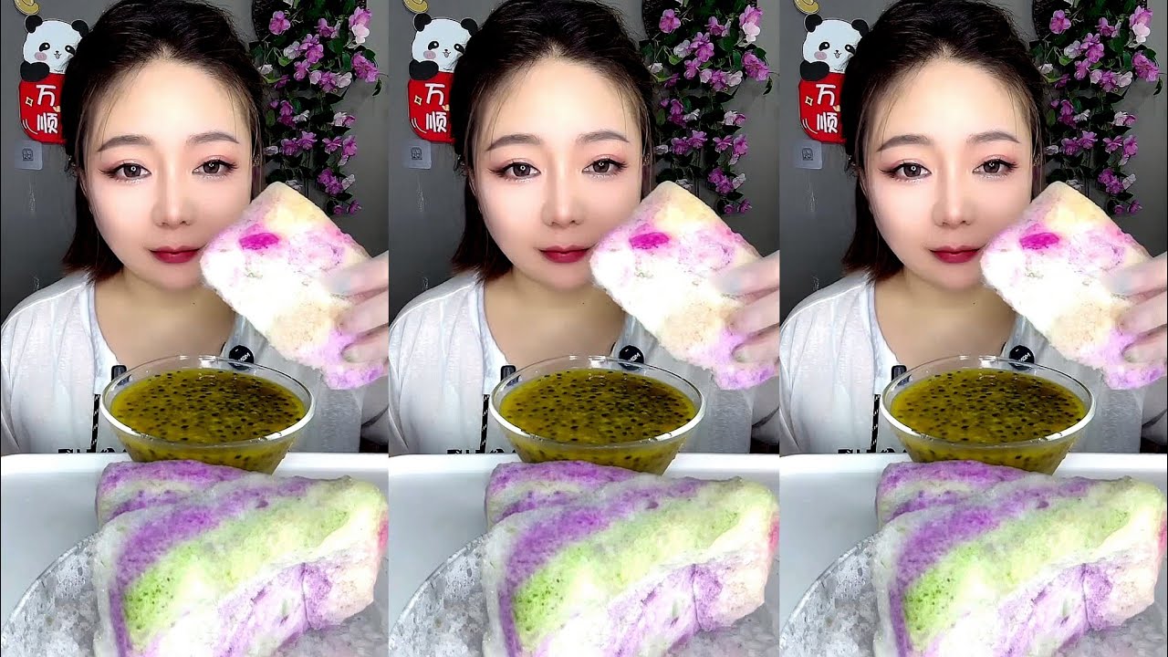 ASMR ice eating with passion fruit EP841