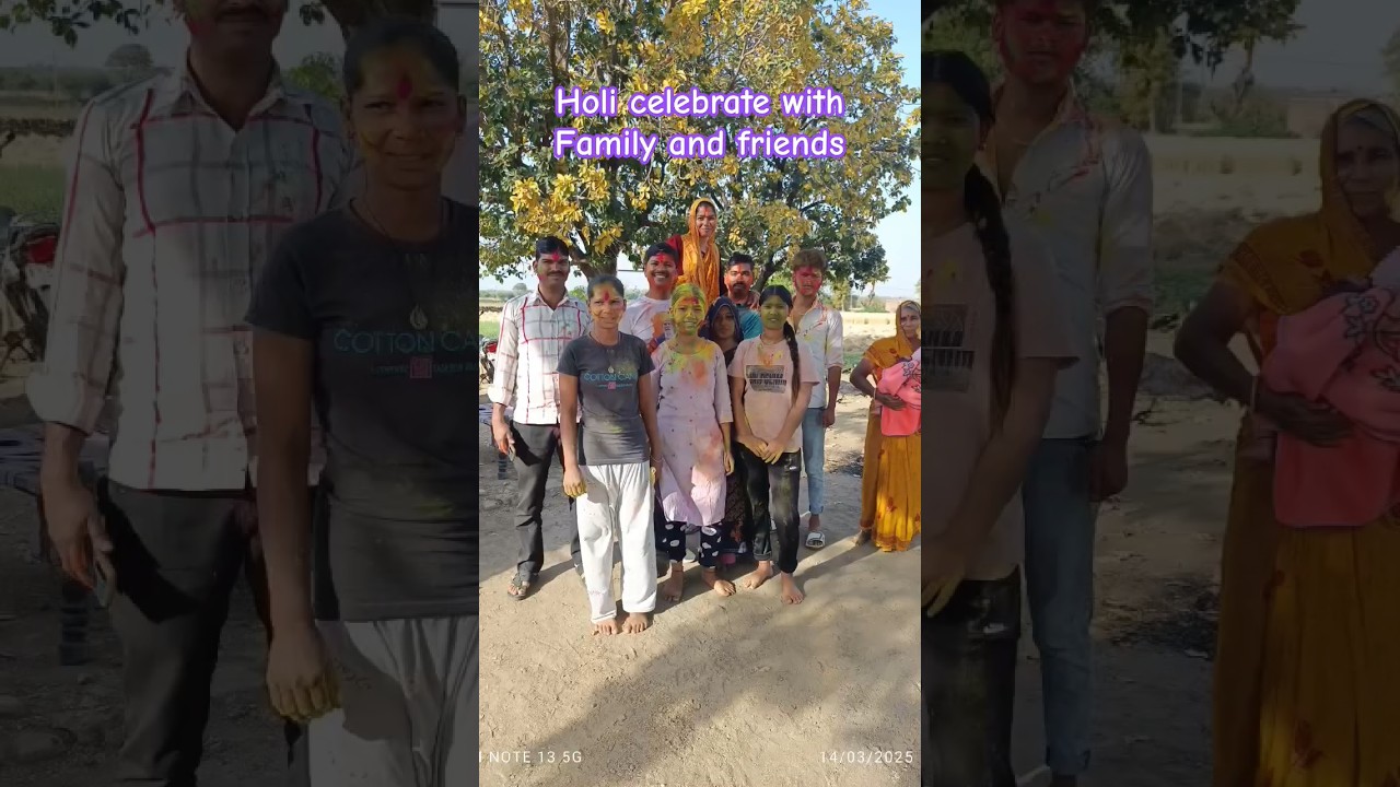 holi celebrate with family and friends at village #holi #celebration #village #yt #shorts  ❤❤🌺