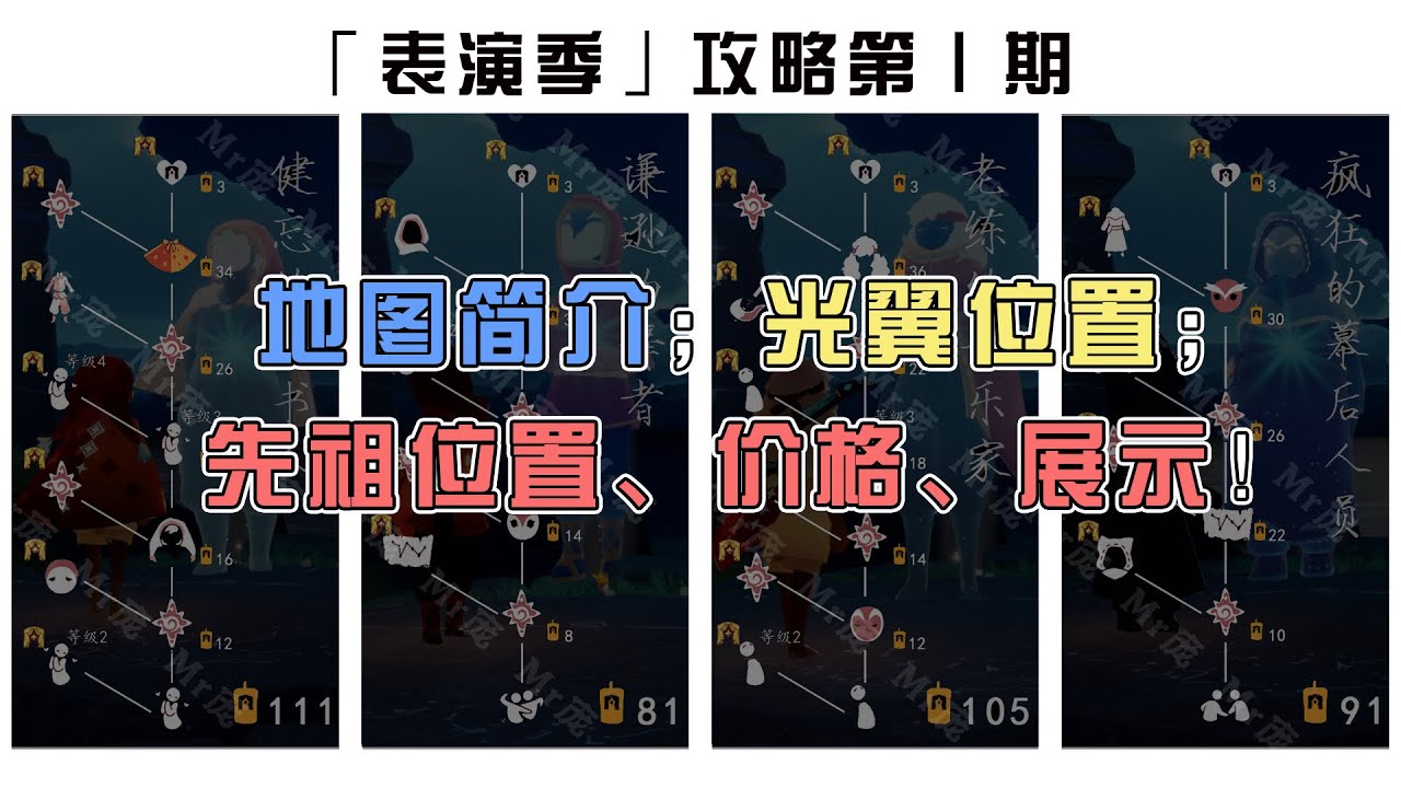 「光遇表演季」兑换价格列表；先祖、光翼位置！