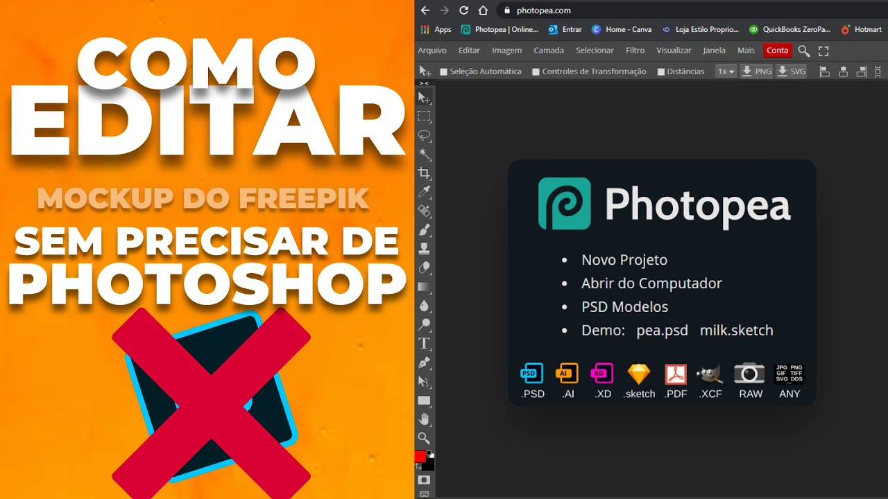 COMO EDITAR MOCKUP DO FREEPIK SEM PRECISAR DE PHOTOSHOP - MÉTODO CRIATIVO