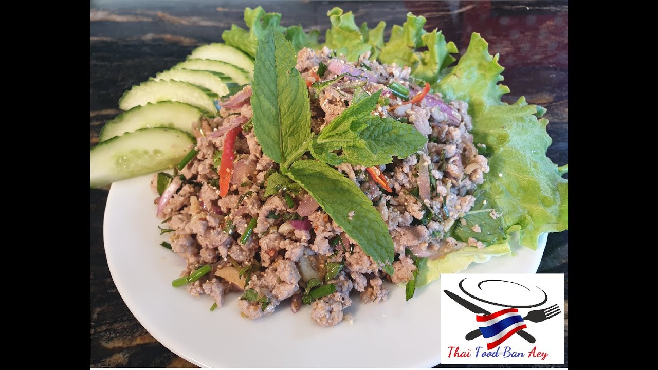 Comment faire Lap Mou salade porc haché plat thaï ST FR//ลาบหมู หอมกรุ่นด้วยเครื่องเคียง TFBA 20 0