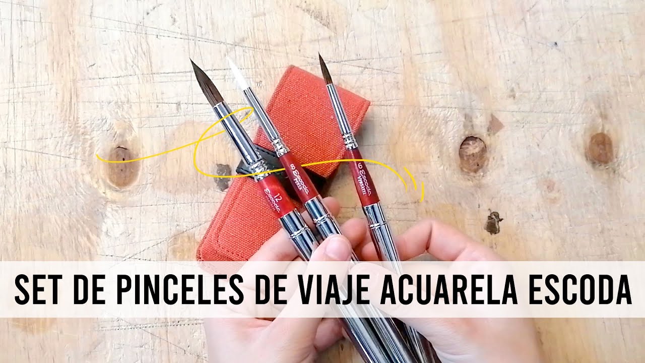 Pinceles de viaje para acuarela Escoda | Escoda Red Travel Brush Set