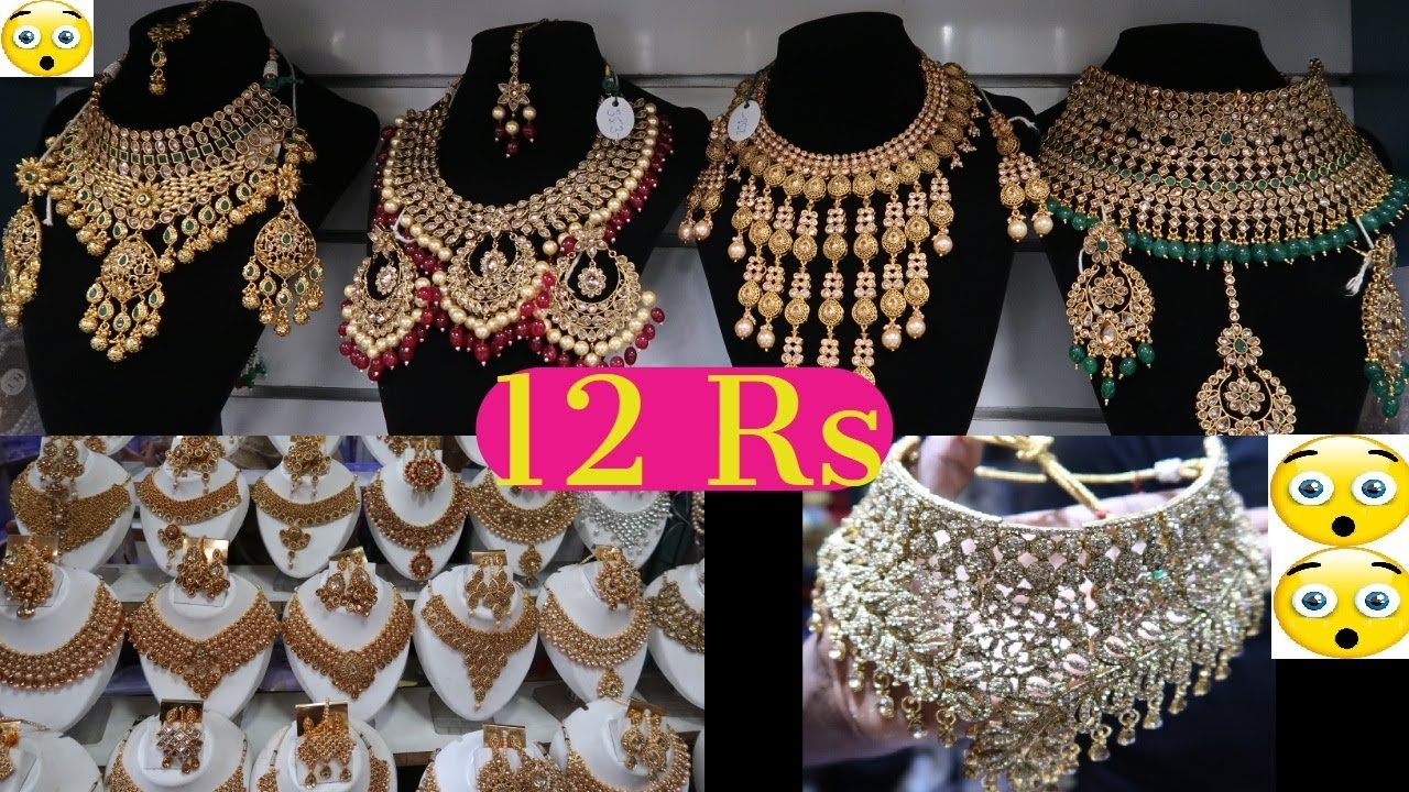 Jewellery WholeSale Market Sadar Bazar Delhi ! Latest Bridal Jewellery ! Kundan jewellery