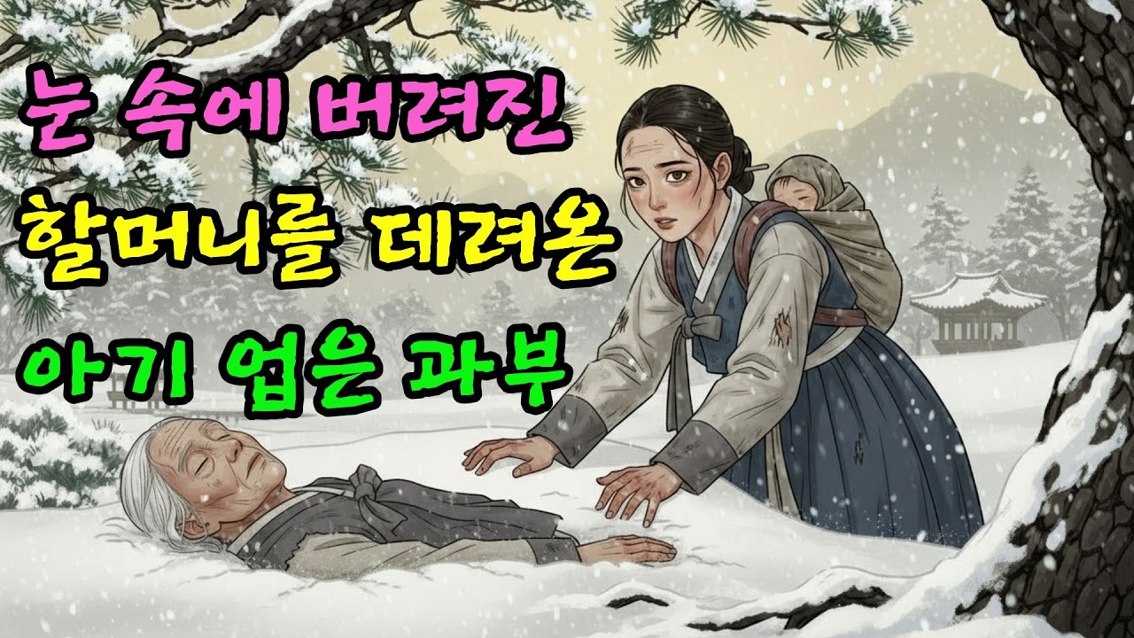눈 속에 버려진 할머니를 데려온 홀로 아기 키우는 지혜로운 과부 | 조선시대 야담 오디오북 옛날이야기 수면동화 전설 민담