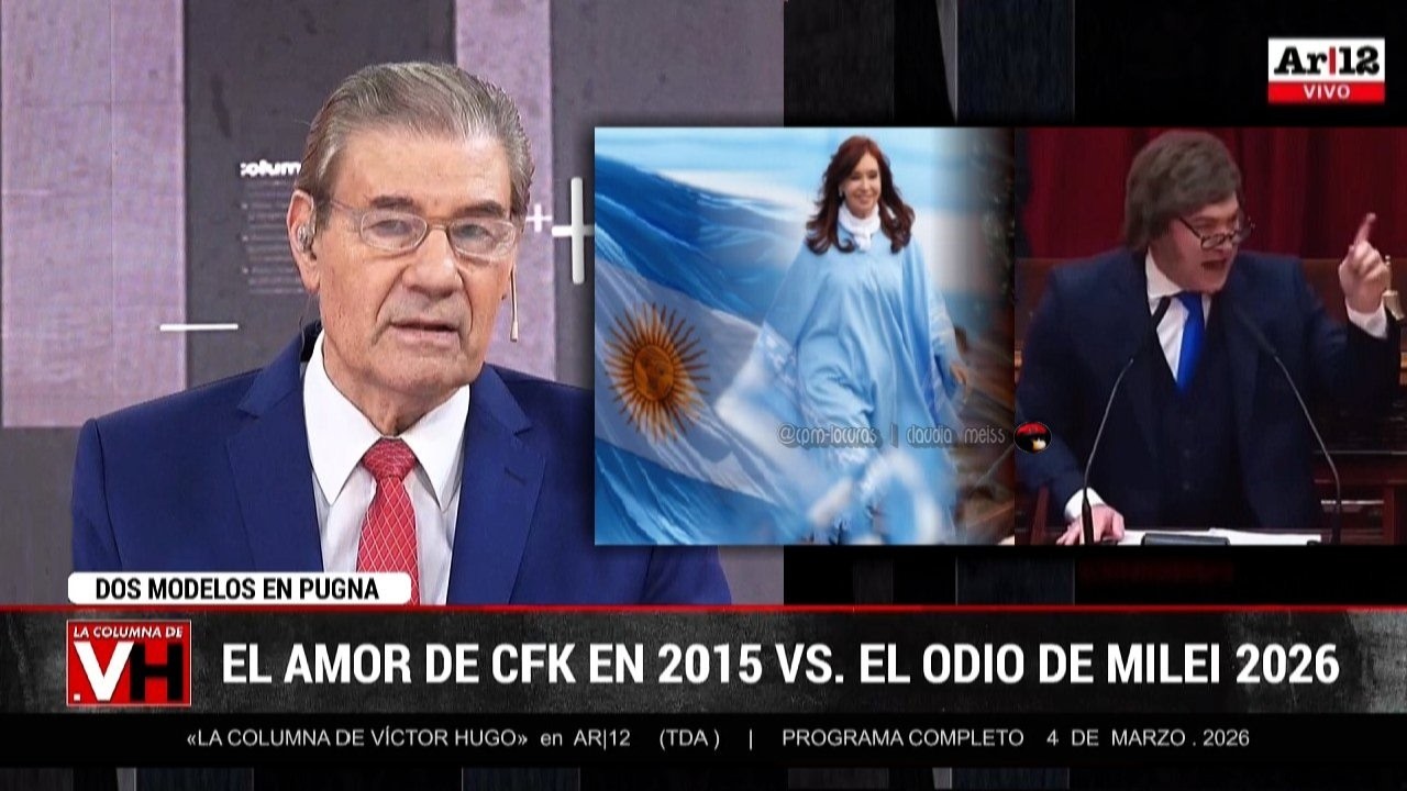 «LA COLUMNA DE VÍCTOR HUGO» en AR|12 (TDA) |  Programa completo 4 de marzo 2026