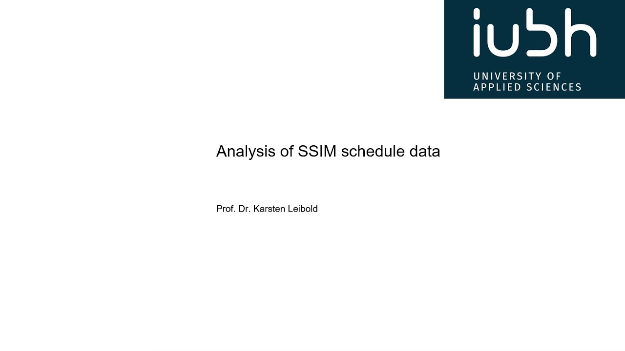 Analysis of SSIM schedule data