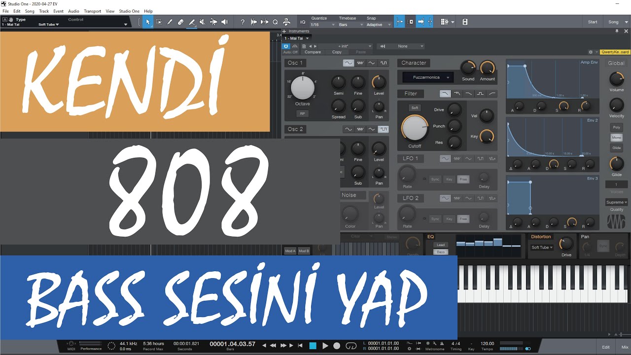 Kendi 808 Bass Sesini Yap  / Stduio One Pratik Bilgiler