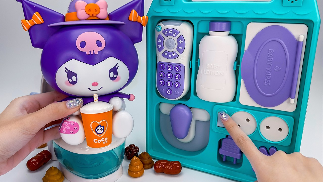 [toy asmr] Kuromi Potty Toy Meets Big Fidget Busy Board 💜🚽 쿠로미 화장실놀이 & 피젯 보드 | Satisfying Unboxing