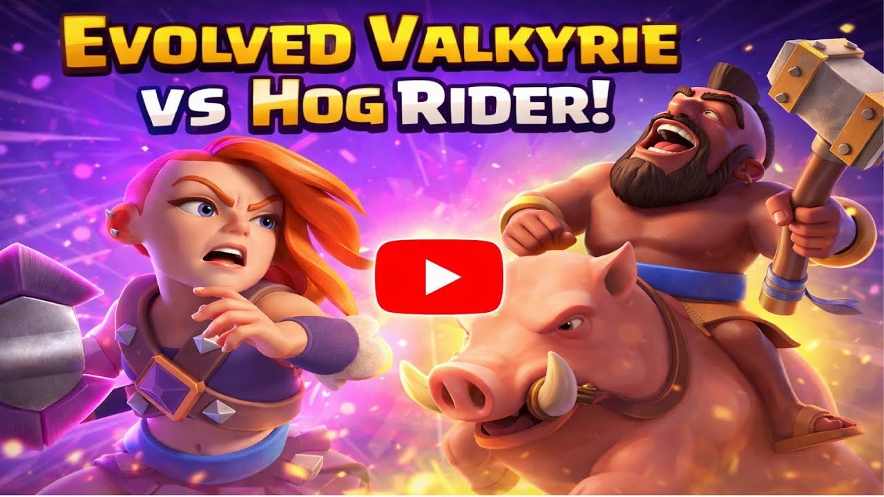 Hog Rider With Valkyrie Insane Fight || RoyalStrikeYT