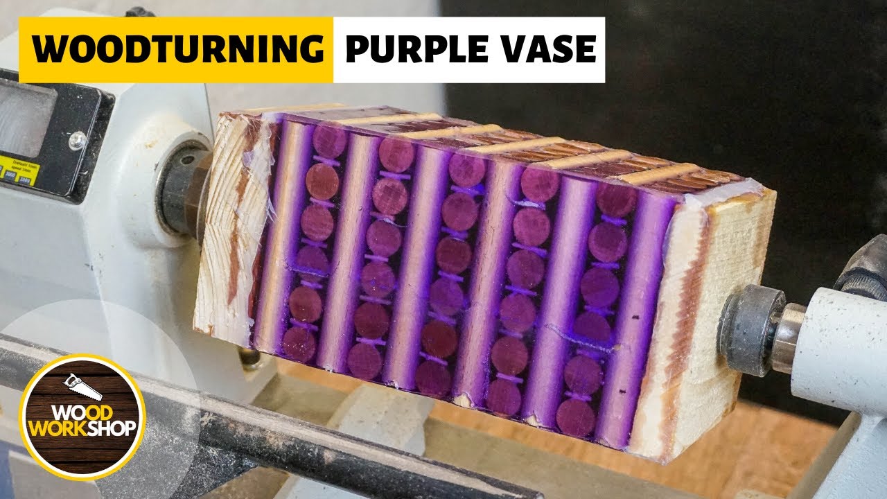 Woodturning a Purple Vase