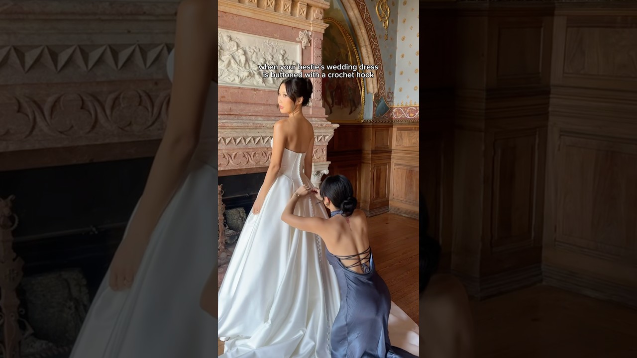 crocheting my bestie into her wedding dress 🤣 #crochet