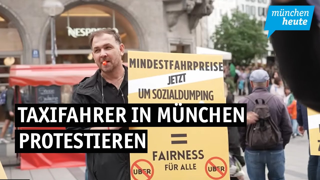 Taxifahrer in München protestieren