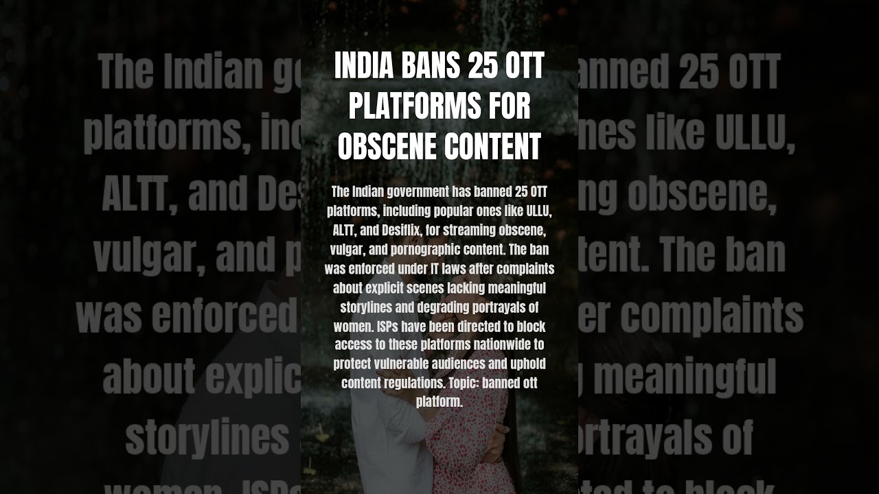 India Bans 25 OTT Platforms for Obscene Content