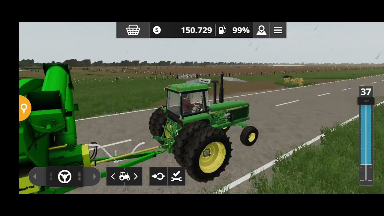 Llegamos el equipo al campo para empezar la cosecha de maíz con la John Deere 1175 