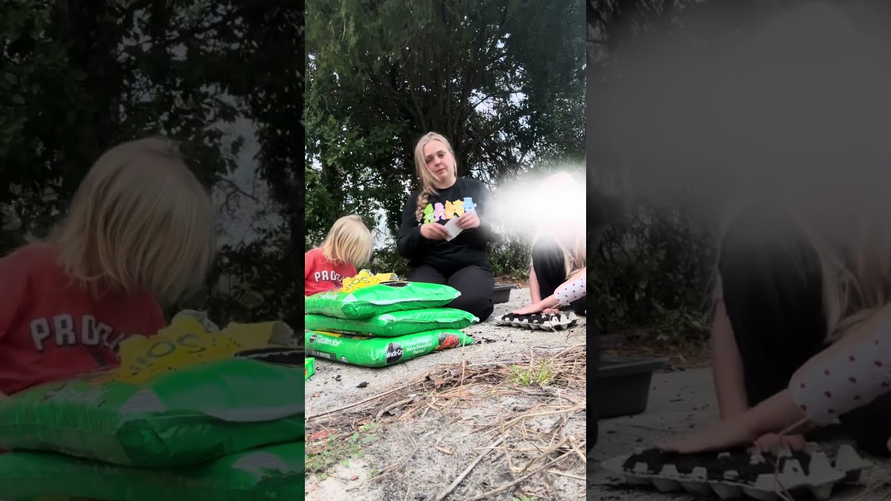 Starting my Florida garden seeds with my three kids today 😍