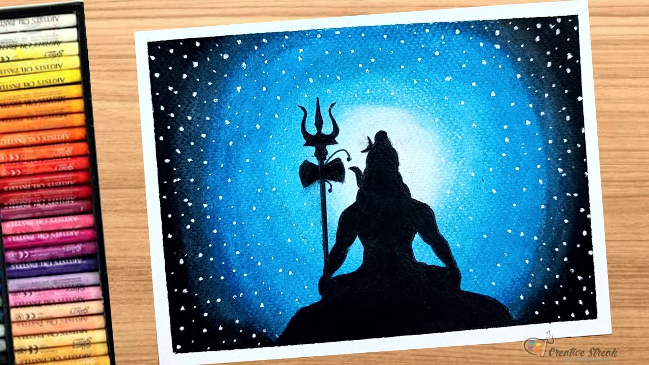 Lord Shiva Drawing Easy | Mahashivratri Special Drawing |Oil Pastel Drawing For Beginners |