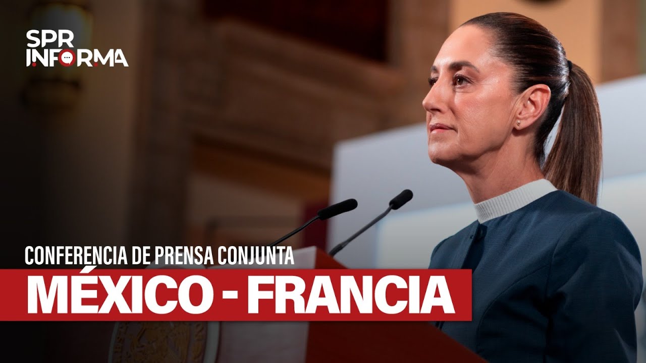 Conferencia de prensa conjunta México-Francia, en el Salón de Tesorería de Palacio Nacional